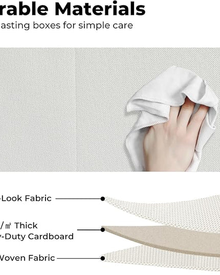 GRANNY SAYS Large Storage Bins with Lids, Foldable Storage Chest with Handles, Stuffed Animal Storage for Playroom, Living Room, Pearl White - LeafyLoom