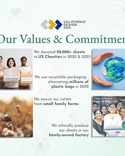 California Design Den King Sheets Cotton, Luxury 600 Thread Count 100% Sateen Bed Sheets Set, Extra Deep Pocket King Sheets, Hotel-Quality Sheets, Better than Egyptian Cotton Sheets, White - LeafyLoom