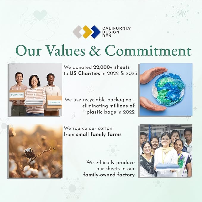 California Design Den King Sheets Cotton, Luxury 600 Thread Count 100% Sateen Bed Sheets Set, Extra Deep Pocket King Sheets, Hotel-Quality Sheets, Better than Egyptian Cotton Sheets, White - LeafyLoom