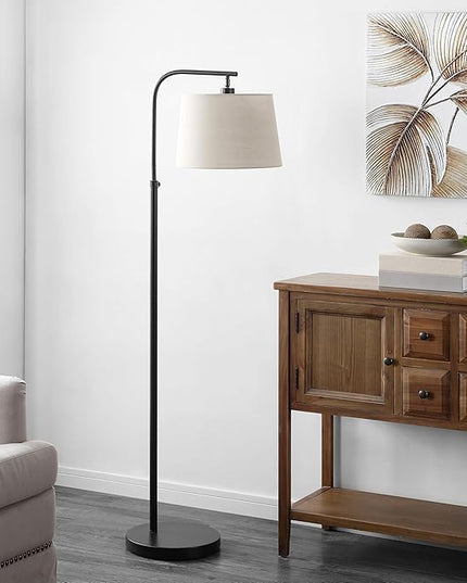 Safavieh FLL4085A Lighting Collection Winley Oil Rubbed Bronze Adjustable 65-inch (LED Bulb Included) Floor Lamps, White - LeafyLoom