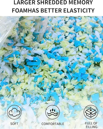 5lbs Shredded Memory Foam Filling for Bean Bag Filler, Premium Soft Filling,without Added Gel Particles,Very Suitable for Filling Bean Bags and Pillows - LeafyLoom