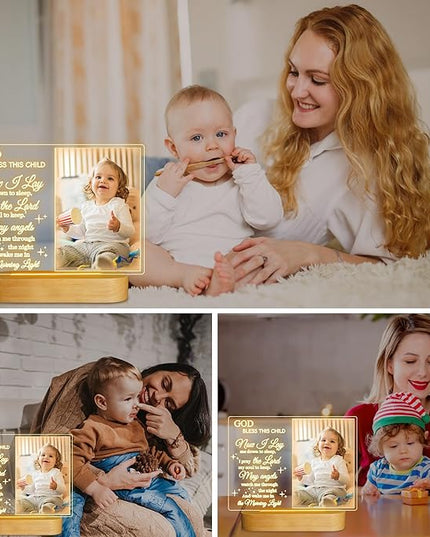 Attivolife Light up Picture Frame for Baby, Acrylic Photo Frame 3.5x5'' with LED Warm Night Light Desktop Decor Keepsake, Creative Gifts for Darling Birthday Newborn Birth Nursery Party Anniversary - LeafyLoom
