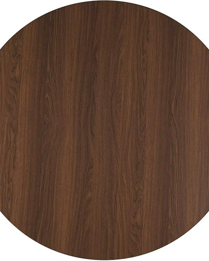 FINECASA Wooden Round Coffee Table Curved Leg, Accent Couch,Home Decoration, Living Room Tables, 36 x 18 Inches, Chestnut Color - LeafyLoom