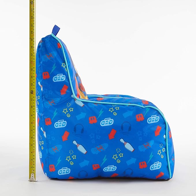 Idea Nuova Disney Mickey Mouse Kids Nylon Bean Bag Chair with Piping & Top Carry Handle, Large - LeafyLoom