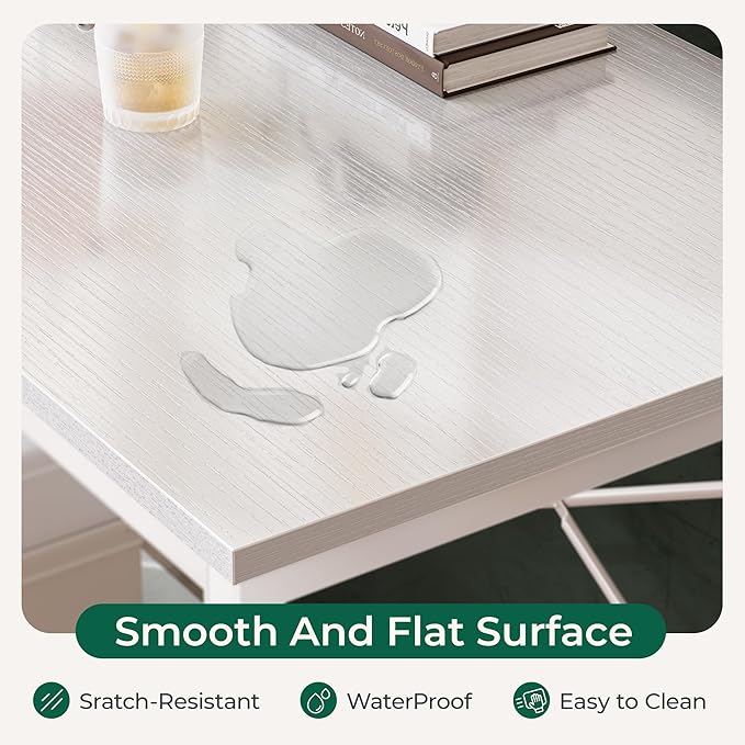 L Shaped Desk, 39 Inches Computer Desk with Reversible Storage Shelves, Gaming Desk, Corner Desk Home Office Desks, Writing Desk Study Desk with Metal Frame, White - LeafyLoom