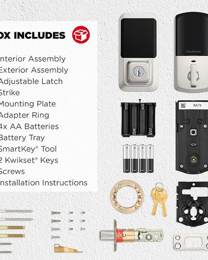 Kwikset Halo Wi-Fi Smart Lock, Keyless Entry Door Deadbolt, Geofence Auto-Unlock, Grade AAA Certified, No Hub Easy Install, Satin Nickel Lifetime Finish Warranty, Touchscreen Kwikset
