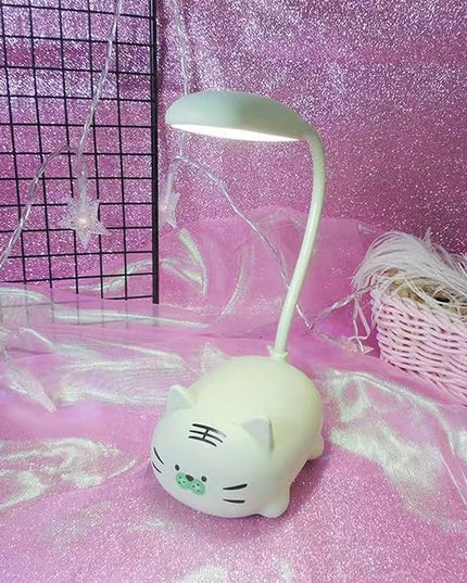 Kids Lamp, Cute LED Desk Lamp for Kids, Mini Animal Night Light, USB Rechargeable Flexible Cartoon Lamp Eye-Care Lighting for Bedroom (Tiger G, Green) - LeafyLoom
