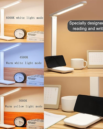 Led Desk Lamp Dimmable Desk Light Reading Lamp 3 Lighting Modes, Eye Protection Desk Lamp Desk Accessories, Study Desk Lamp Equipped USB Charger Suitable for Home Office is for Gift Giving - LeafyLoom