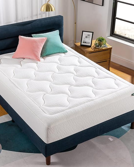 ZINUS 12 Inch Cloud Memory Foam Mattress, Queen, Fiberglass Free, Pressure Relieving, Mattress in A Box, CertiPUR-US Certified, White - LeafyLoom