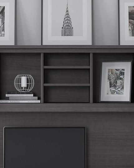 Bush WC81511 Somerset Transitional Hutch, Storm Gray - LeafyLoom