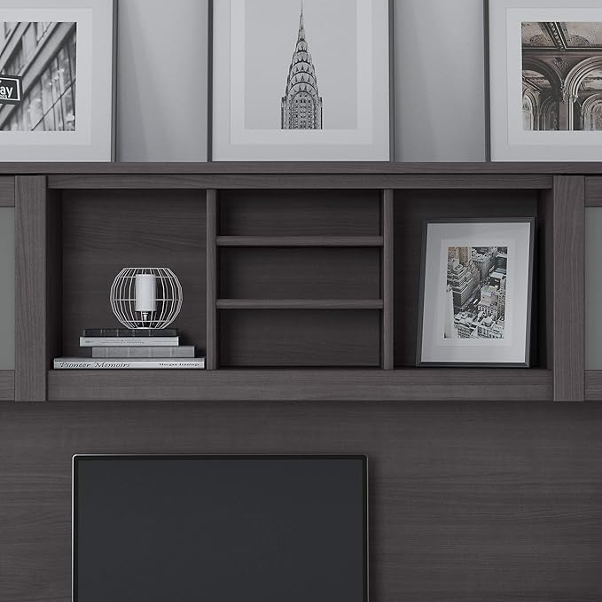 Bush WC81511 Somerset Transitional Hutch, Storm Gray - LeafyLoom