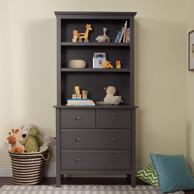 DaVinci Autumn Bookcase/Hutch in Slate - LeafyLoom