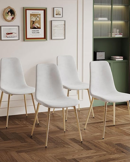 NicBex Haerin-SD-00338-LWJ Dining Chairs, 17.7"x19.7"x34.3", White and Gold - LeafyLoom