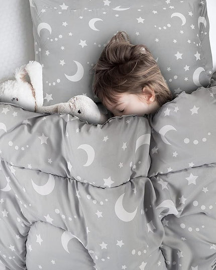 Utopia Bedding All Season Moon Star Comforter Set with 2 Pillow Cases, 3 Piece Soft Brushed Microfiber Kids Bedding Set for Boys/Girls, Machine Washable (Twin) - LeafyLoom