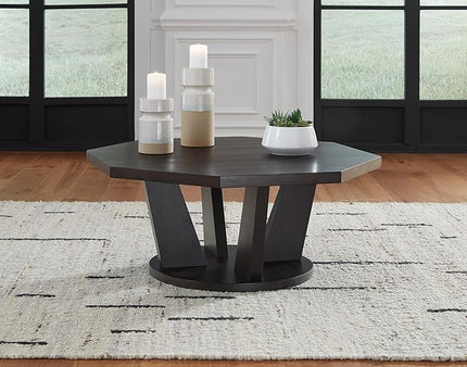 Signature Design by Ashley Chasinfield Modern Cocktail Table for Living Room, Dark Brown - LeafyLoom