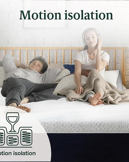 ZINUS 10 Inch Cooling Comfort Hybrid Mattress [New Version], King, Fiberglass Free, Medium Firm Feel, Motion Isolation, Certified Safe Foams & Fabric, Mattress in A Box - LeafyLoom