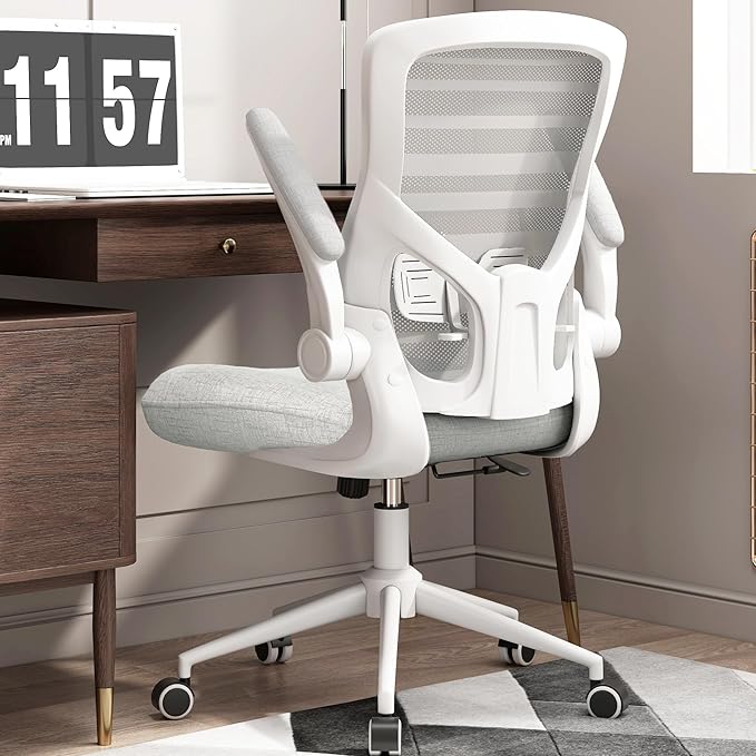 Office Chair, High Back Desk Chair with Adjustable Lumbar Support, Ergonomic Mesh Computer Chair with Premium Cold-Cured Cushion, Height Liftable Swivel Chair for Home Office - LeafyLoom