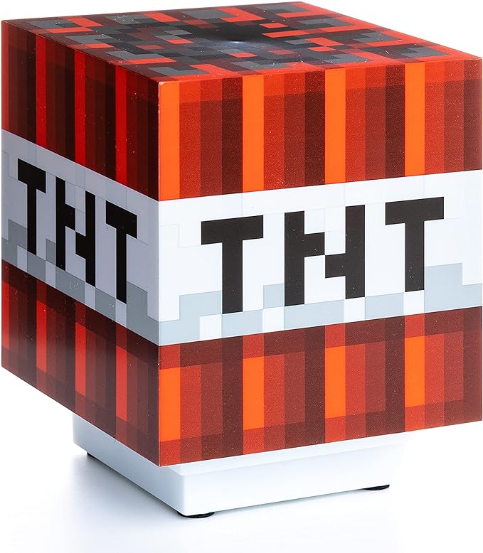 Minecraft TNT Light with Official Game Sounds, Handheld Night Light & Fun Minecraft Toy for Kids, Minecraft Room Decor - LeafyLoom