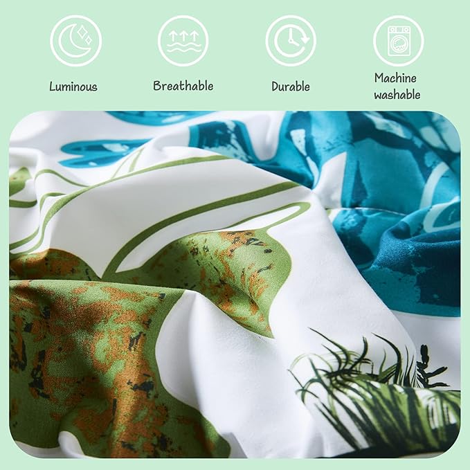 KALEIDOSPACE Gilrs Boys Bedding Sets Twin, 5 Piece Glow in The Dark Dinosaur Bed in A Bag-1 Comforter,1 Pillow Sham, 1 Pillowcase, 1 Flat Sheet, 1 Fitted Sheet - LeafyLoom