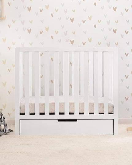 Carter's by DaVinci Colby 4-in-1 Convertible Mini Crib with Trundle Drawer in White, Greenguard Gold Certified, Undercrib Storage - LeafyLoom