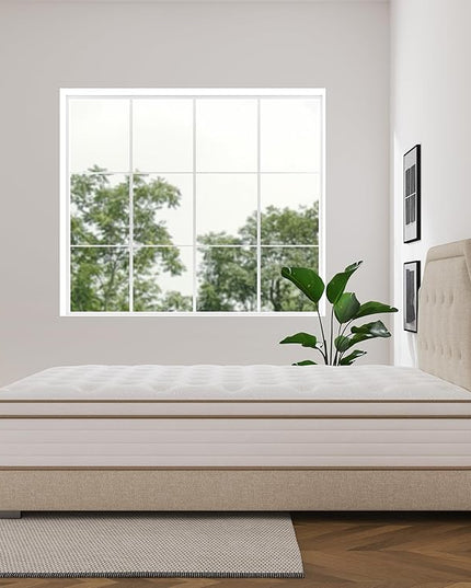 Full Size Mattresses,Hybrid 10 Inch Full Mattress in a Box,Memory Foam & Individually Pocket Spring for Pain Relief,Medium Firm White Full Mattresses,CertiPUR-US Certified. - LeafyLoom