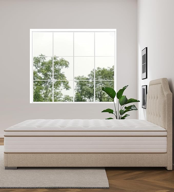 Full Size Mattresses,Hybrid 10 Inch Full Mattress in a Box,Memory Foam & Individually Pocket Spring for Pain Relief,Medium Firm White Full Mattresses,CertiPUR-US Certified. - LeafyLoom