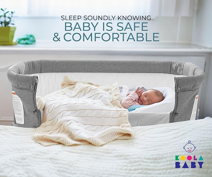 3 in 1 Baby Bassinet, Bedside Sleeper, & Playpen, Easy Folding Portable Crib (Grey)- KoolaBaby (Bassinet) - LeafyLoom