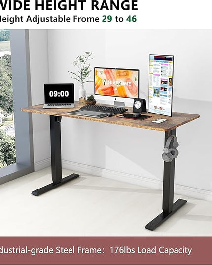 63 x 24 Inches Standing Desk Adjustable Height with Splice Board- Stand Up Desk, Electric Standing Desk, Sit to Stand Desk for Home & Office Computer Desk - LeafyLoom