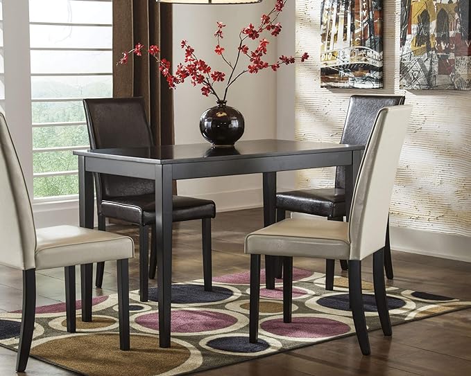 Signature Design by Ashley Kimonte Rectangular Dining Room Table, Black - LeafyLoom