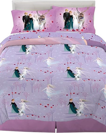 Disney Frozen 2 Kids Bedding Super Soft Comforter And Sheet Set, 5 Piece Full Size, "Official" Disney Product By Franco - LeafyLoom