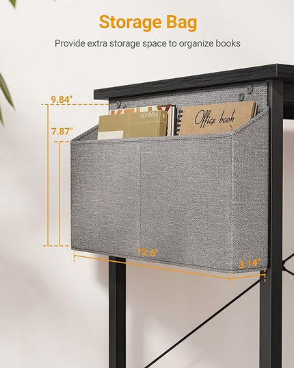 CubiCubi 55 Inch Small L Shaped Computer Desk with Storage Shelves Home Office Corner Desk Study Writing Table, Black - LeafyLoom