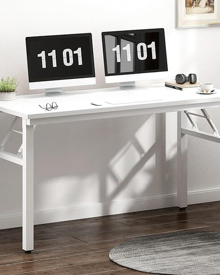 Need 47 inches Computer Desk Office Desk Folding Table with BIFMA Certification Computer Table Workstation, White AC5DW-120 - LeafyLoom
