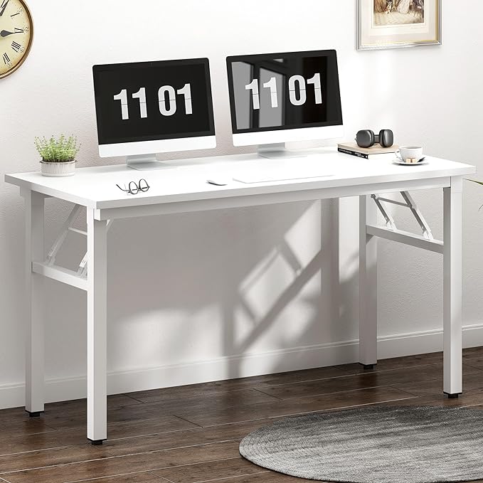 Need 47 inches Computer Desk Office Desk Folding Table with BIFMA Certification Computer Table Workstation, White AC5DW-120 - LeafyLoom