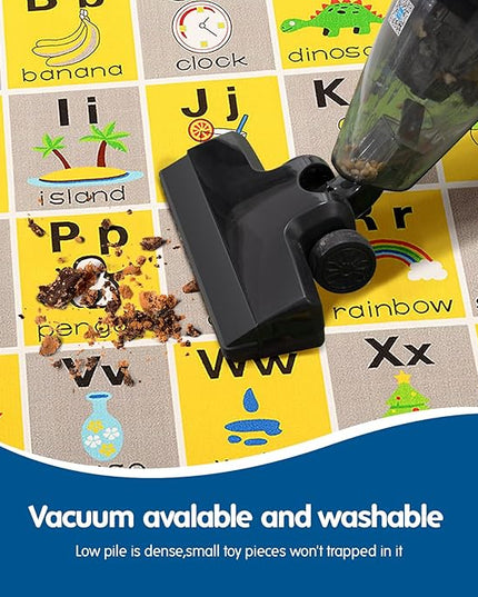 Booooom Jackson ABC Rug, 3.3 x 4.9 ft, Educational Area Rug for Kids, Non-Slip Polyester Rug with Alphabet, Shapes, Animals & Fruits, Perfect for Playroom, Nursery, Classroom - LeafyLoom