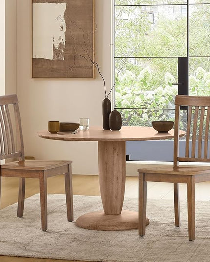 COLAMY Wooden Dining Chairs Set of 4, Spindle High Back Windsor Kitchen Side Chair, Farmhouse Dining Chairs for Kitchen and Dining Room, Light Brown - LeafyLoom