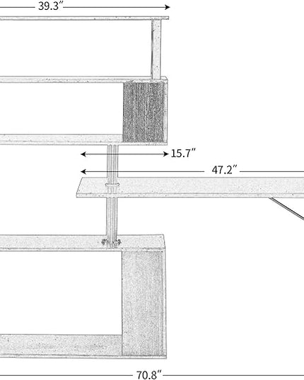 NicBex Kimberly-DW-00055-LWJ Home Office Desks, 47.2"x39.9"x60.2, Brown - LeafyLoom