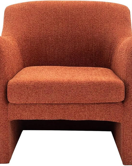 COLAMY Modern Accent Chair for Living Room,Living Room Chair,Soft Padded Armchair with Back,Comfy Lamb Wool Fabric Accent Chair with Back, Red - LeafyLoom