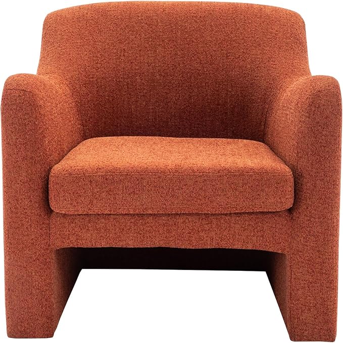 COLAMY Modern Accent Chair for Living Room,Living Room Chair,Soft Padded Armchair with Back,Comfy Lamb Wool Fabric Accent Chair with Back, Red - LeafyLoom