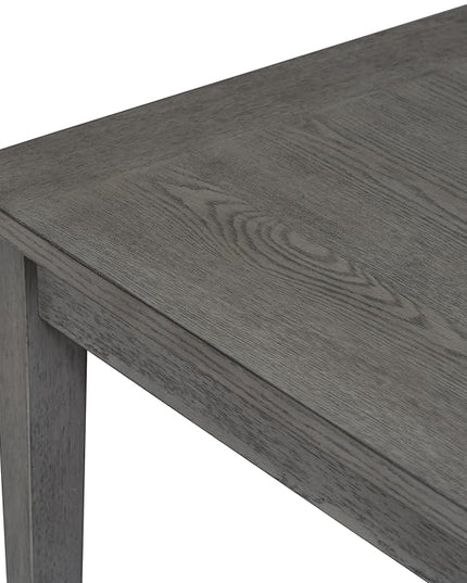 6-Piece Wooden Minimalist Dining Table Set with 4 Upholstered Chairs & 1 Bench with a Shelf for Kitchen Room Furniture, Dark Gray, 60" L x 43" W x 30" H - LeafyLoom