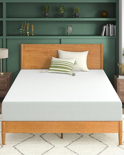 ZINUS 10 Inch Green Tea Memory Foam Mattress, Full, Fiberglass Free, Patented Custom Contour Support, Sturdy Base Foam, CertiPUR-US Certified, Mattress in A Box, White - LeafyLoom