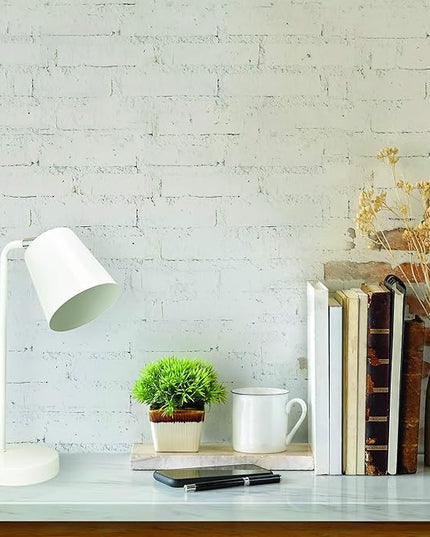 Newhouse Lighting NHDK-OS-WH Oslo Contemporary Desk Lamp with LED Bulb Included, White - LeafyLoom