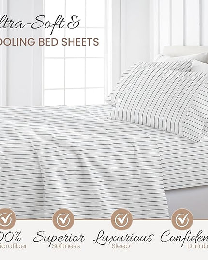 Linen Market 4 Piece California King Bedding Sheet Set (Navy Blue) - Sleep Better Than Ever with These Ultra-Soft Cooling Bed Sheets for Your California King Size Bed - Deep Pocket Fits 16" Mattress - LeafyLoom