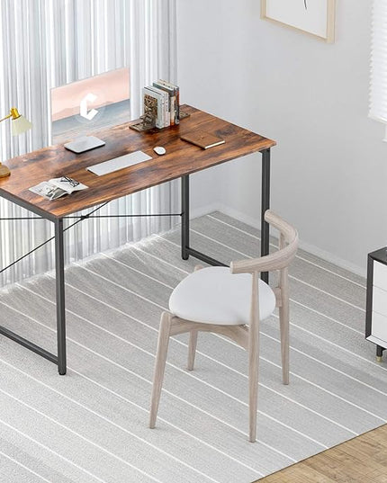 BANTI Computer Desk, 40 inch Home Office Desk, Modern Simple Style PC Table for Home, Office, Study, Writing, Deep Brown - LeafyLoom