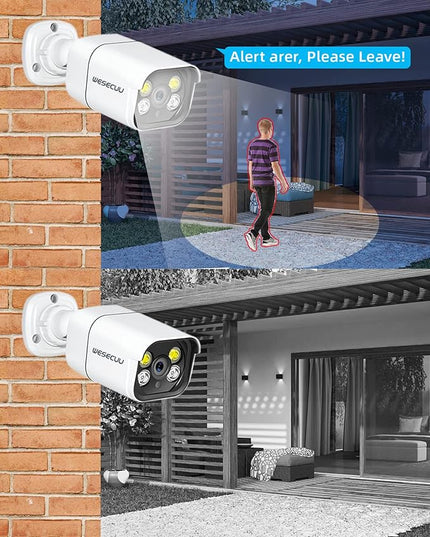 16CH ExpandableWESECUU Poe Security Camera System, 4K CCTV Camera Security System 8pcs IP Home Security Cameras Outdoor, 2-Way Audio, Human Detection, with 3TB HDD for 24-7 Recording (POE4 KIT) WESECUU