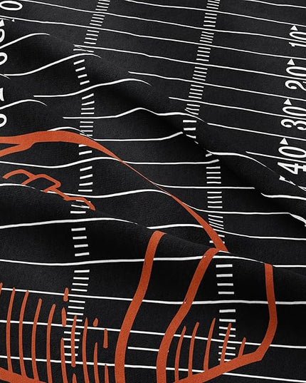 Tailor Shop Sports Football Comforter Set for Boys Kids Teens ，Football Bedding Sets Full Size Black Rugby Theme Bedding Set with 2 Comforter 2 Pillowcases - LeafyLoom