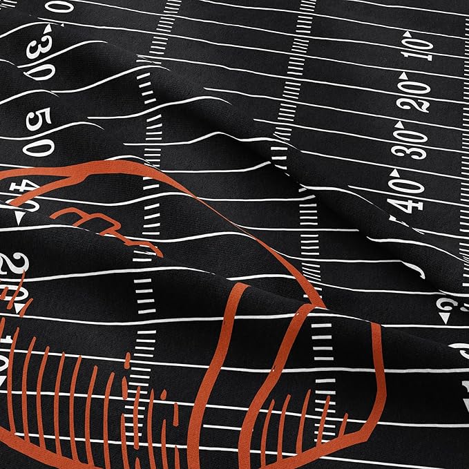 Tailor Shop Sports Football Bedding Set for Boys Kids Teens ，Football Comforter Sets Twin Size Black Rugby Theme Bedding Set with 1 Comforter 1 Pillowcases… - LeafyLoom