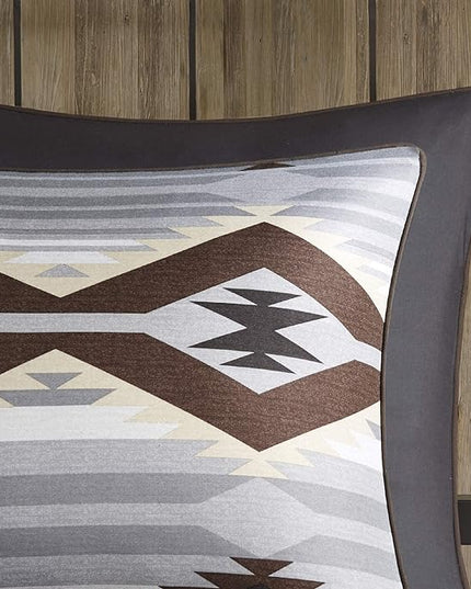 Woolrich Rustic Lodge Cabin Comforter Set - All Season Down Alternative Warm Bedding Layer and Matching Shams, Oversized King, Bitter Creek, Grey/Brown - LeafyLoom