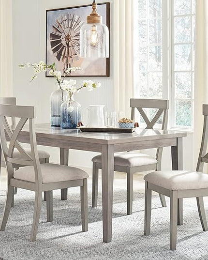 Signature Design by Ashley Parellen Modern Farmhouse Rectangular Dining Room Table, Gray - LeafyLoom