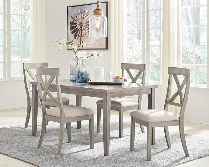 Signature Design by Ashley Parellen Modern Farmhouse Rectangular Dining Room Table, Gray - LeafyLoom