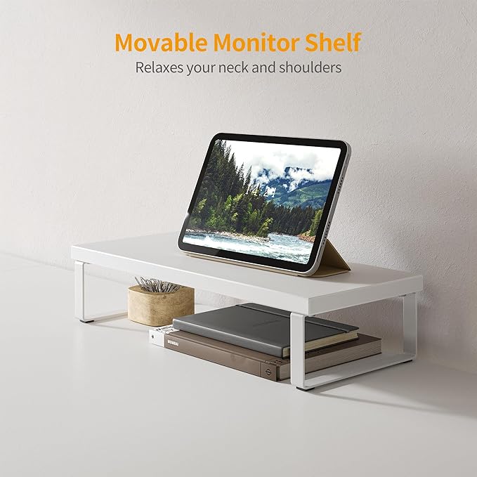 BANTI L Shaped Gaming Desk Computer Office Desk, 59 inch Corner Desk with Large Monitor Stand for Home Office Study Writing Workstation, White - LeafyLoom
